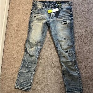 Stylish Distressed Skinny Jeans - Light Blue